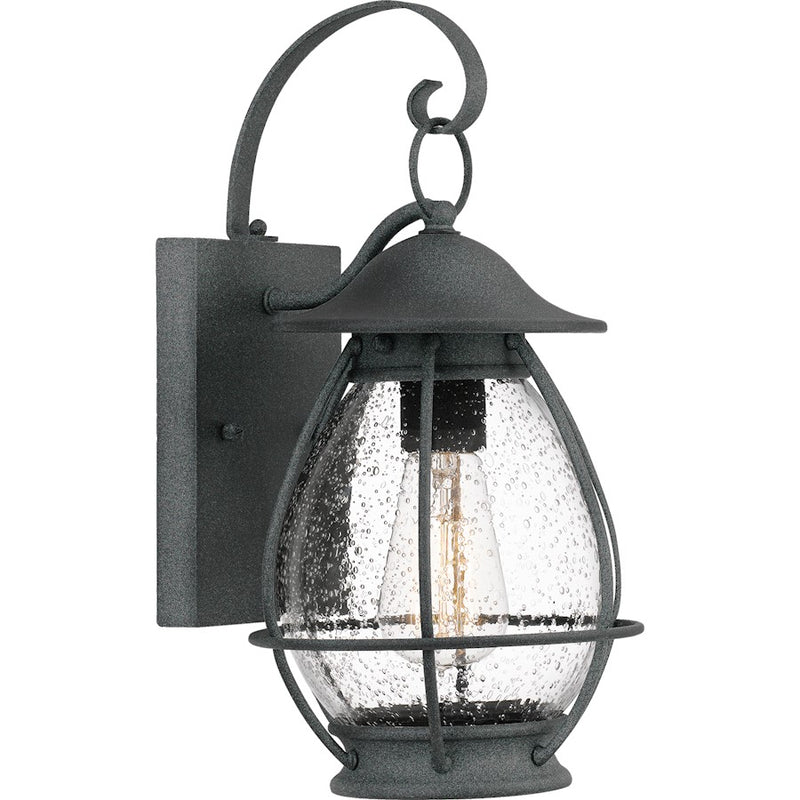 Quoizel Boston 1 Light Small Outdoor Wall Lantern, Mottled Black