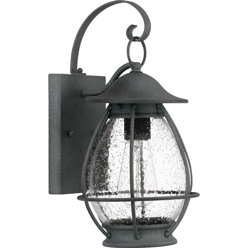 Quoizel Boston 1 Light Small Outdoor Wall Lantern, Mottled Black
