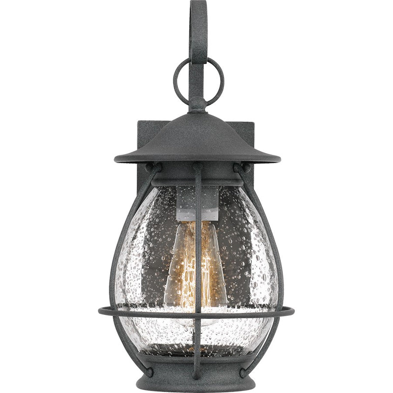 Quoizel Boston 1 Light Small Outdoor Wall Lantern, Mottled Black
