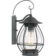 Quoizel Boston 1 Light Small Outdoor Wall Lantern, Mottled Black