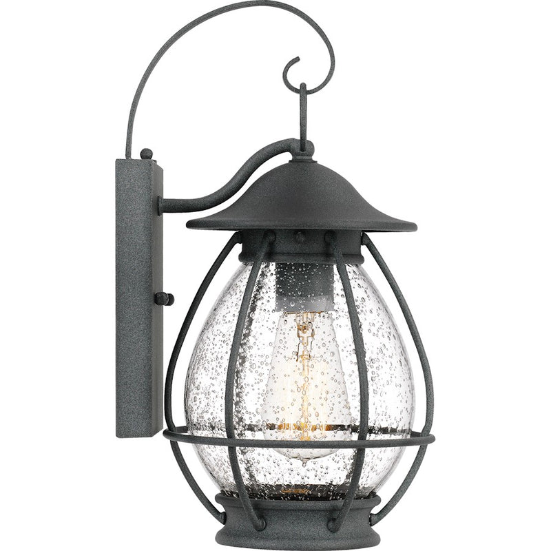 Quoizel Boston 1 Light Small Outdoor Wall Lantern, Mottled Black