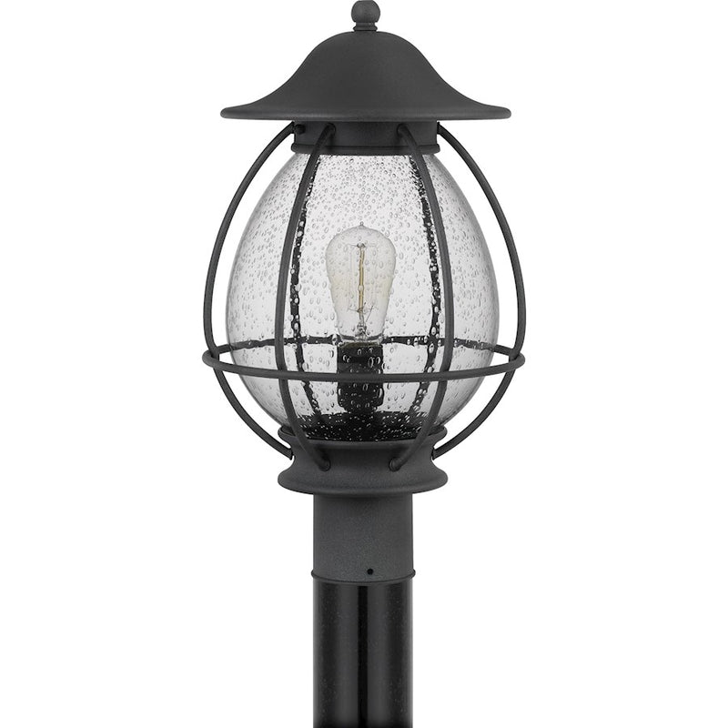 Quoizel Boston 1 Light Outdoor Post Lantern, Mottled Black