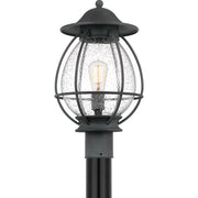 Quoizel Boston 1 Light Outdoor Post Lantern, Mottled Black