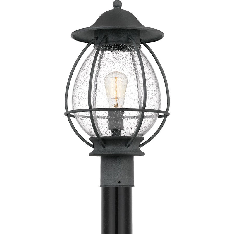 Quoizel Boston 1 Light Outdoor Post Lantern, Mottled Black