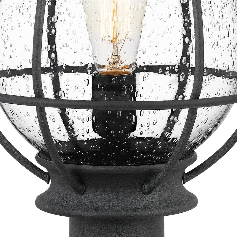 Quoizel Boston 1 Light Outdoor Post Lantern, Mottled Black