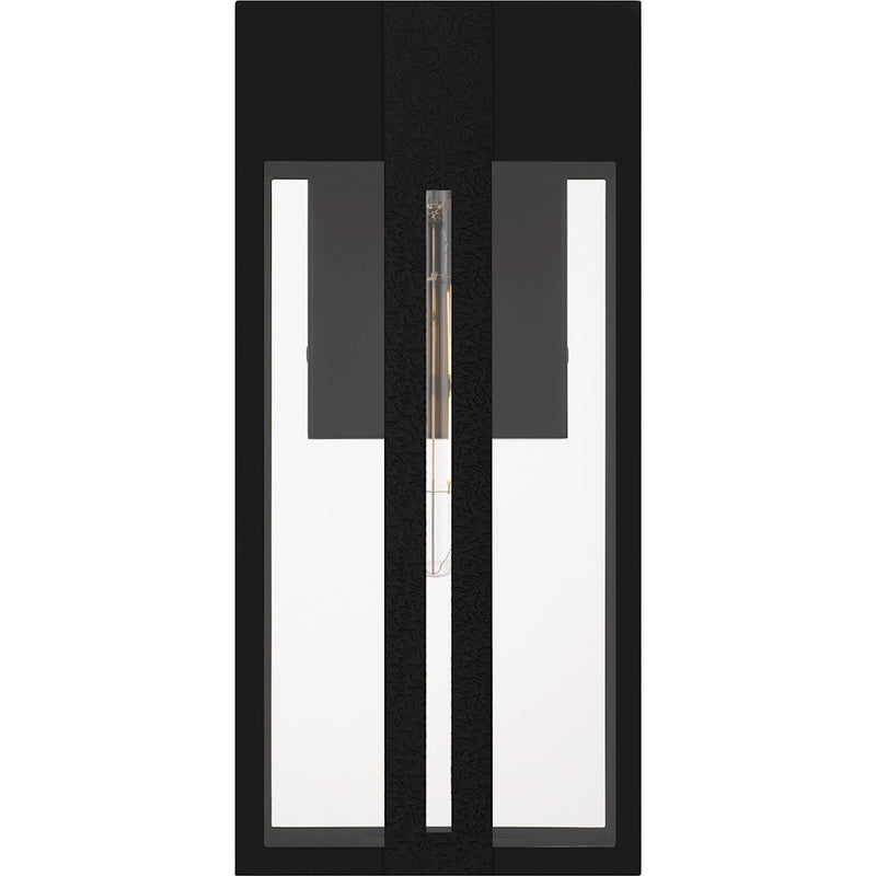 Quoizel Boswell 1Lt 16" Outdoor Lantern, Black/Clear/Clear Tempered