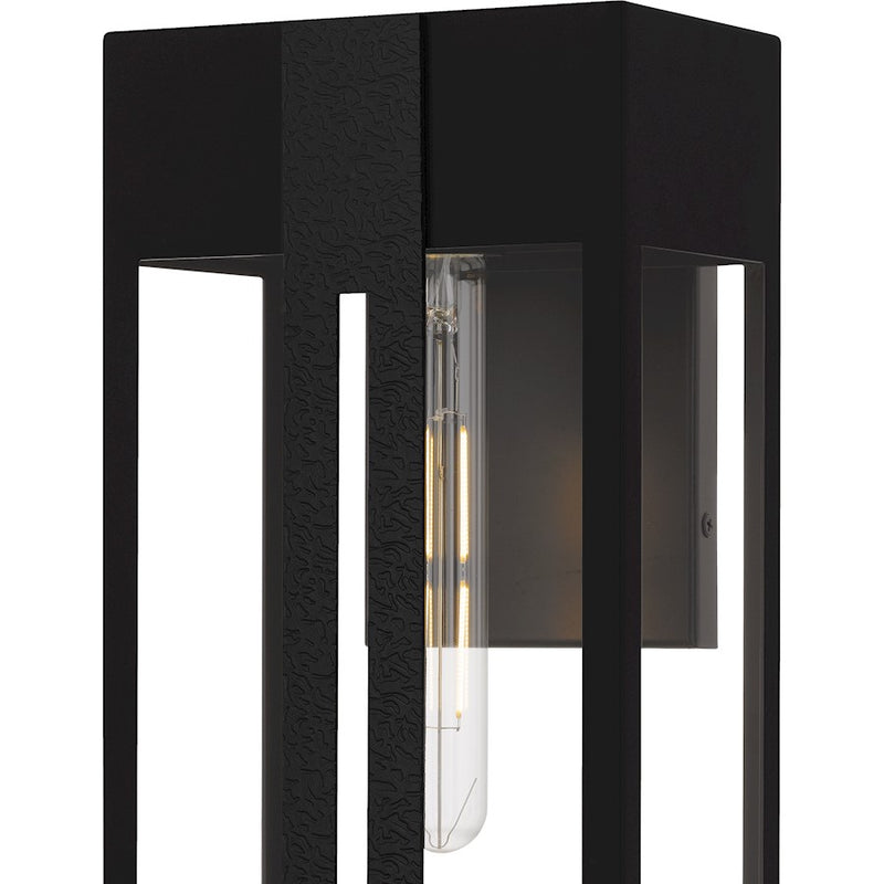 Quoizel Boswell 1Lt 16" Outdoor Lantern, Black/Clear/Clear Tempered