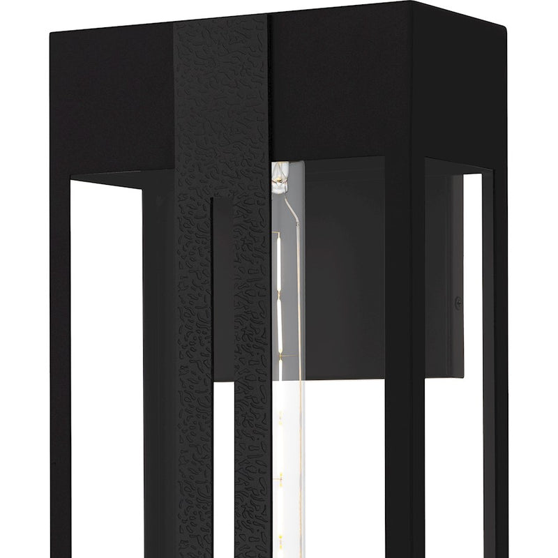 Quoizel Boswell 1Lt 20" Outdoor Lantern, Black/Clear/Clear Tempered