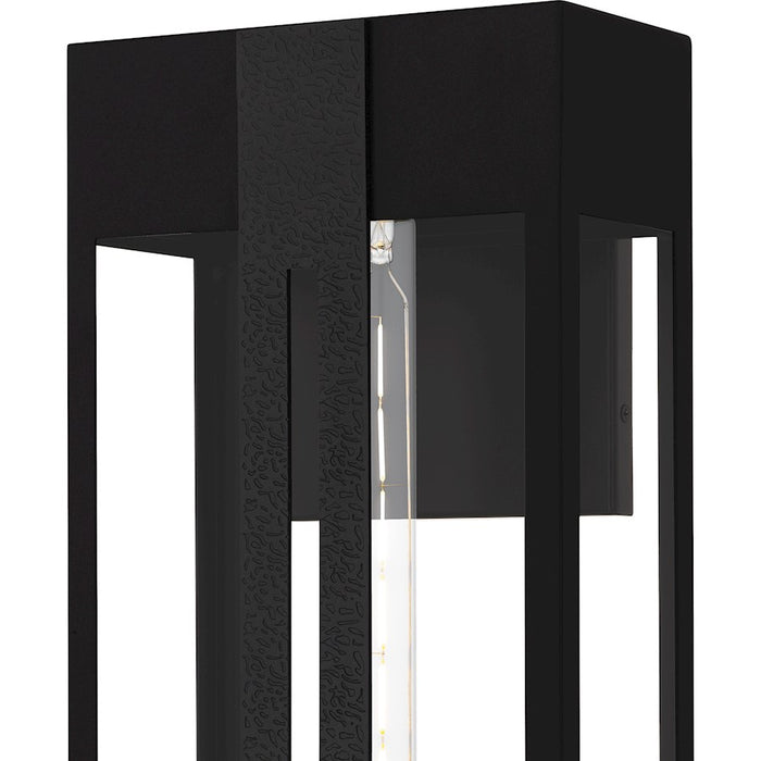 Quoizel Boswell 1Lt 20" Outdoor Lantern, Black/Clear/Clear Tempered