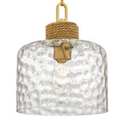 Quoizel Baltic 12in 1-Light Pendant | Coastal Brushed Gold and Clear Water Glass | Kitchen Island & Dining Room | Model BTC1512BRG