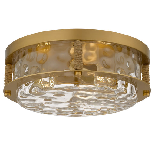 Quoizel Baltic 16in 3-Light Flush Mount | Coastal Brushed Gold and Clear Water Glass | Bedroom & Hallway | 15.75 x 15.75 x 5.5 in | Model BTC1616BRG