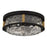 Quoizel Baltic 3Lt Flush Mount, Matte Black/Clear Water Glass