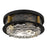 Quoizel Baltic 3Lt Flush Mount, Matte Black/Clear Water Glass
