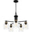 Quoizel Baltic 5 Light Chandelier, Matte Black/Clear Water