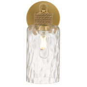 Quoizel Baltic 12in 1-Light Wall Sconce | Coastal Brushed Gold and Clear Water Glass | Bedroom & Hallway | 4.75 x 5.75 x 11.75 in | Model BTC8605BRG