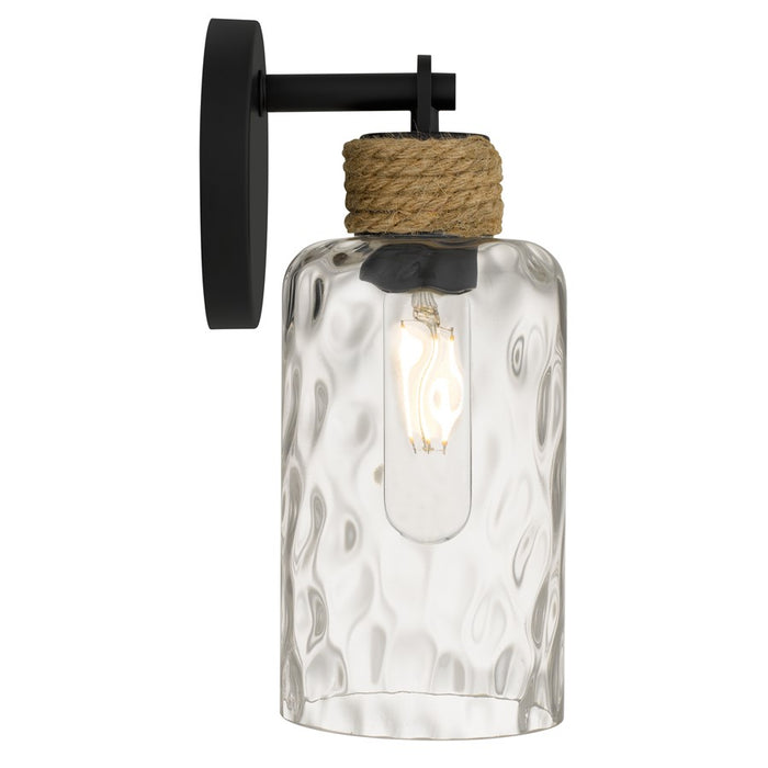 Quoizel Baltic 1Lt Wall Sconce, Matte Black/Clear Water Glass