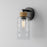 Quoizel Baltic 1Lt Wall Sconce, Matte Black/Clear Water Glass