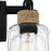 Quoizel Baltic 2 Light Bath Light, Matte Black/Clear Water
