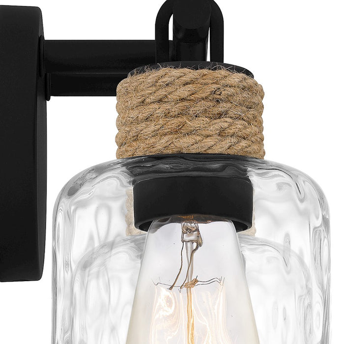 Quoizel Baltic 2 Light Bath Light, Matte Black/Clear Water