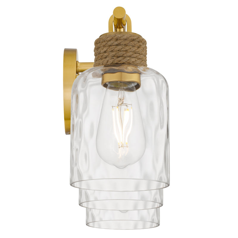 Quoizel Baltic 24in 3-Light Vanity Light | Coastal Brushed Gold and Clear Water Glass | Bathroom Vanity | 24 x 5.75 x 9.25 in | Model BTC8624BRG