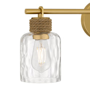 Quoizel Baltic 24in 3-Light Vanity Light | Coastal Brushed Gold and Clear Water Glass | Bathroom Vanity | 24 x 5.75 x 9.25 in | Model BTC8624BRG