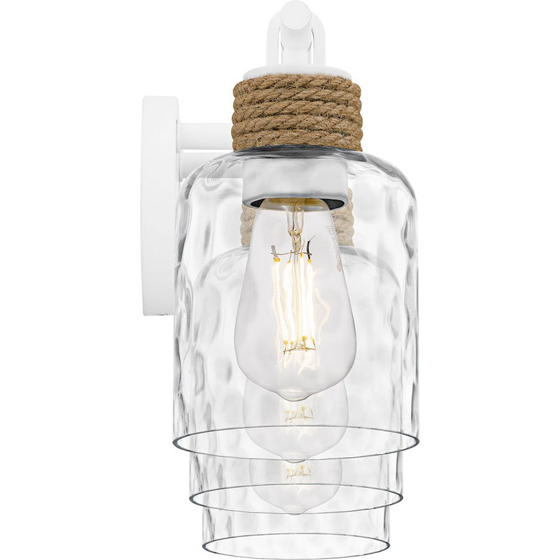 Quoizel Baltic 3Light Bath Light, Matte White/Clear Water Glass