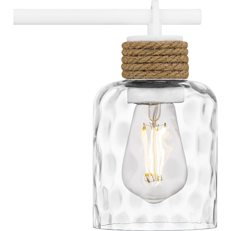 Quoizel Baltic 3Light Bath Light, Matte White/Clear Water Glass