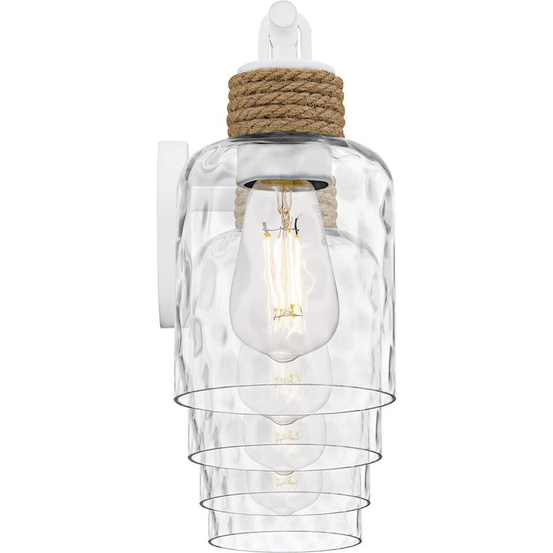 Quoizel Baltic 4Light Bath Light, Matte White/Clear Water Glass