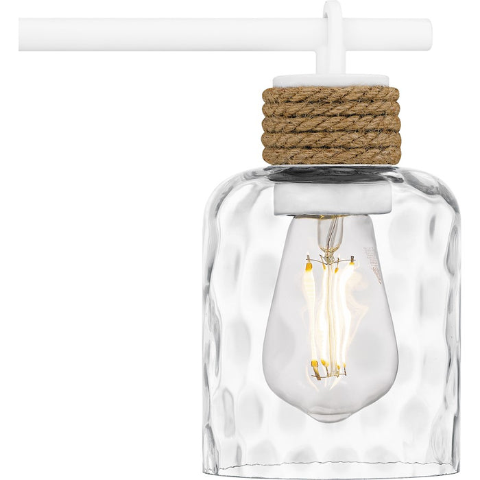 Quoizel Baltic 4Light Bath Light, Matte White/Clear Water Glass