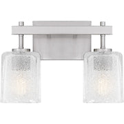 Quoizel Brenthouse 2Lt Bath Light, Nickel/Clear/Sand Spray Inside - BTH8613BN
