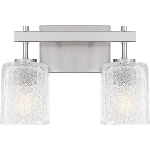 Quoizel Brenthouse 2Lt Bath Light, Nickel/Clear/Sand Spray Inside - BTH8613BN