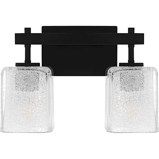 Quoizel Brenthouse 2Lt Bath Light, Black/Clear/Sand Spray Inside