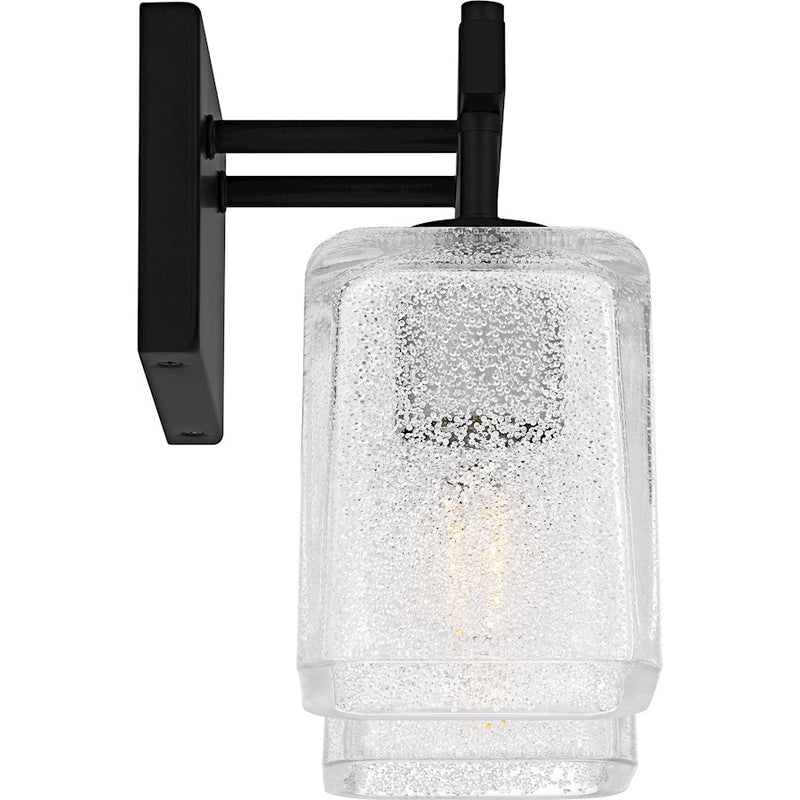 Quoizel Brenthouse 2Lt Bath Light, Black/Clear/Sand Spray Inside