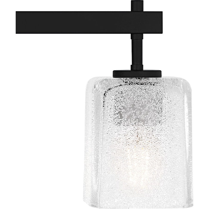 Quoizel Brenthouse 3Lt Bath Light, Black/Clear/Sand Spray Inside
