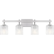 Quoizel Brenthouse 4Lt Bath Light, Nickel/Clear/Sand Spray Inside - BTH8631BN