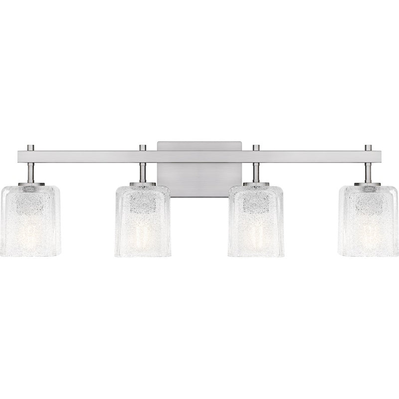 Quoizel Brenthouse 4Lt Bath Light, Nickel/Clear/Sand Spray Inside - BTH8631BN