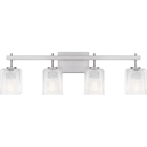 Quoizel Brenthouse 4Lt Bath Light, Nickel/Clear/Sand Spray Inside - BTH8631BN