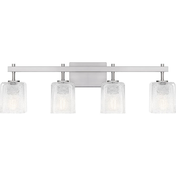 Quoizel Brenthouse 4Lt Bath Light, Nickel/Clear/Sand Spray Inside - BTH8631BN