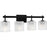 Quoizel Brenthouse 4Lt Bath Light, Black/Clear/Sand Spray Inside