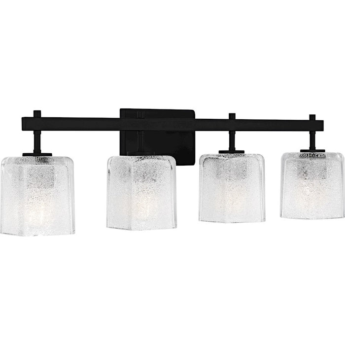 Quoizel Brenthouse 4Lt Bath Light, Black/Clear/Sand Spray Inside