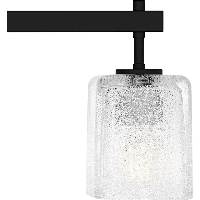 Quoizel Brenthouse 4Lt Bath Light, Black/Clear/Sand Spray Inside