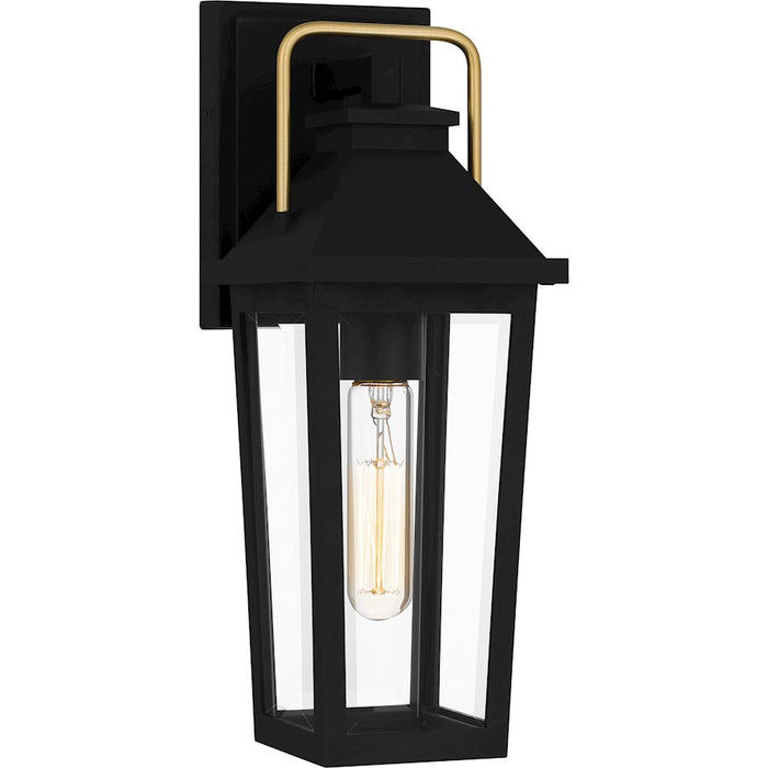 Quoizel Buckley 1 Light Outdoor Lantern, Black/Clear Beveled