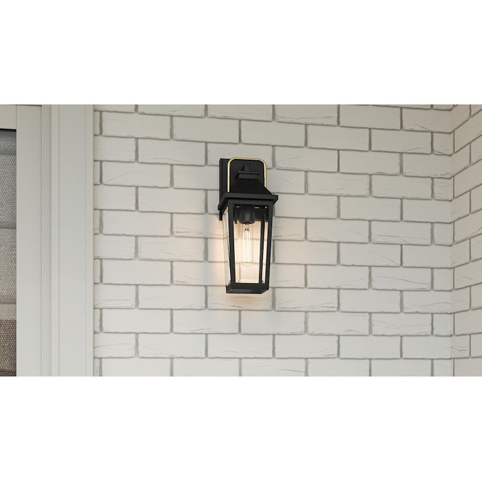 Quoizel Buckley 1 Light Outdoor Lantern, Black/Clear Beveled