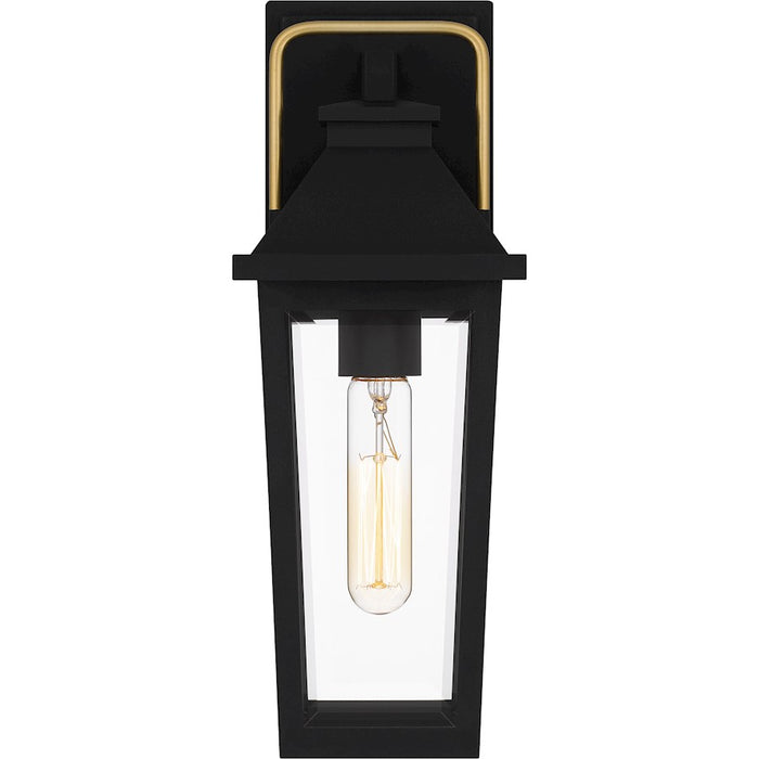 Quoizel Buckley 1 Light Outdoor Lantern, Black/Clear Beveled