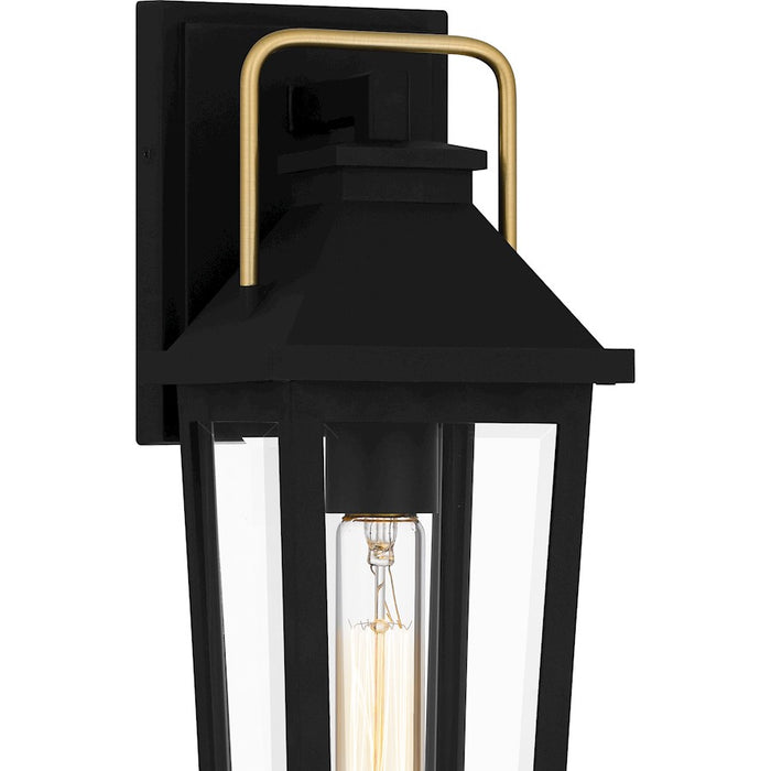 Quoizel Buckley 1 Light Outdoor Lantern, Black/Clear Beveled