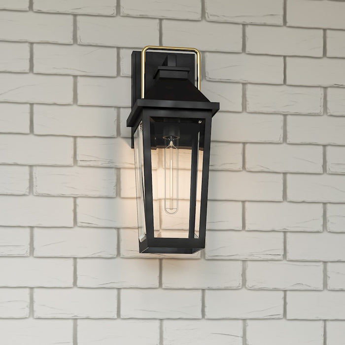 Quoizel Buckley 1 Light Outdoor Lantern, Black/Clear Beveled
