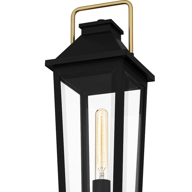 Quoizel Buckley 1 Light 23" Outdoor Lantern, Black/Clear Beveled