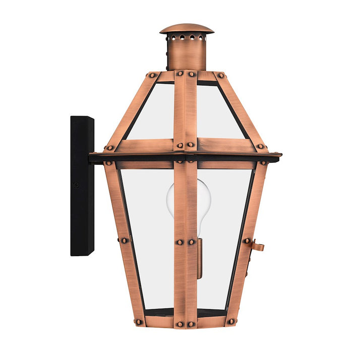 Quoizel Burdett Outdoor Lantern, Aged Copper/Clear Tempered