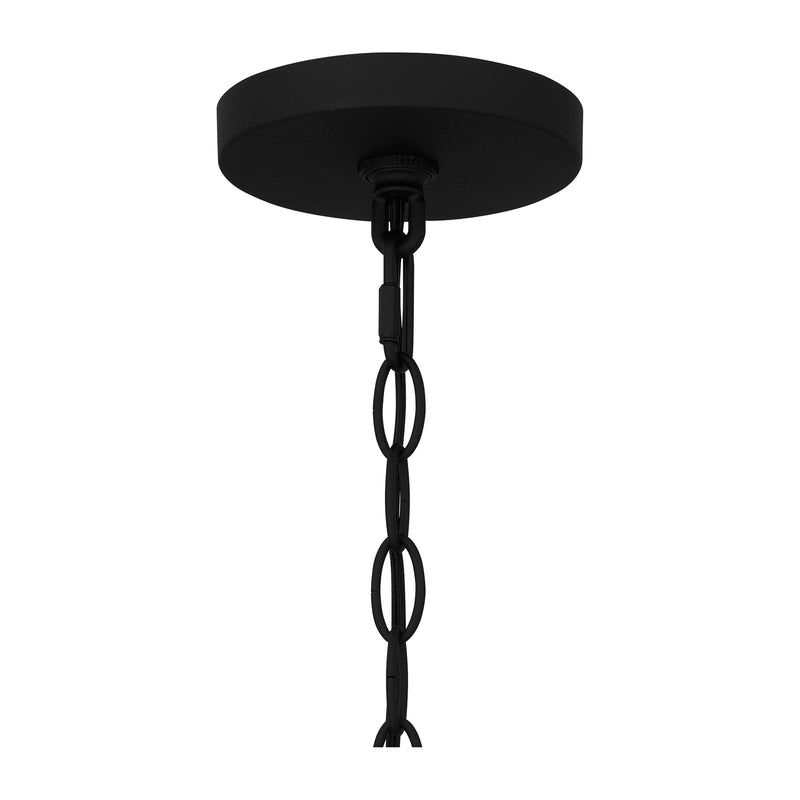 Quoizel Bowles 10in 1-Light Mini Pendant | Industrial Coastal Earth Black and Clear Seedy Glass | Kitchen Island & Bar | Model BWE1510EK