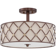 Quoizel Brown Lattice Semi-Flush Mount, Copper Canyon